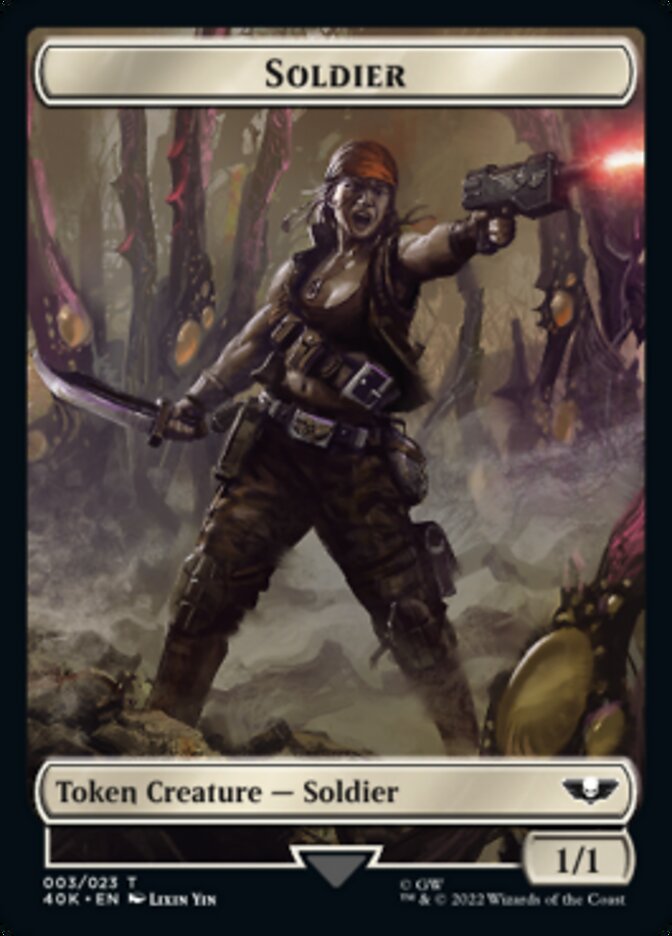 Soldier (003) // Sicarian Infiltrator Double-Sided Token (Surge Foil) [Warhammer 40,000 Tokens]-1