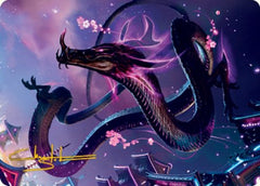 Junji, the Midnight Sky 1 Art Card (Gold-Stamped Signature) [Kamigawa: Neon Dynasty Art Series]-1