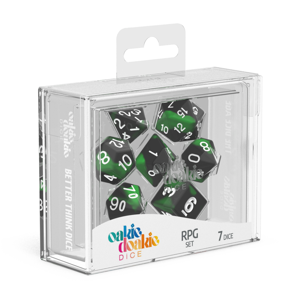 Oakie Doakie Dice RPG Set Glow in the Dark - Biohazard (7)-1