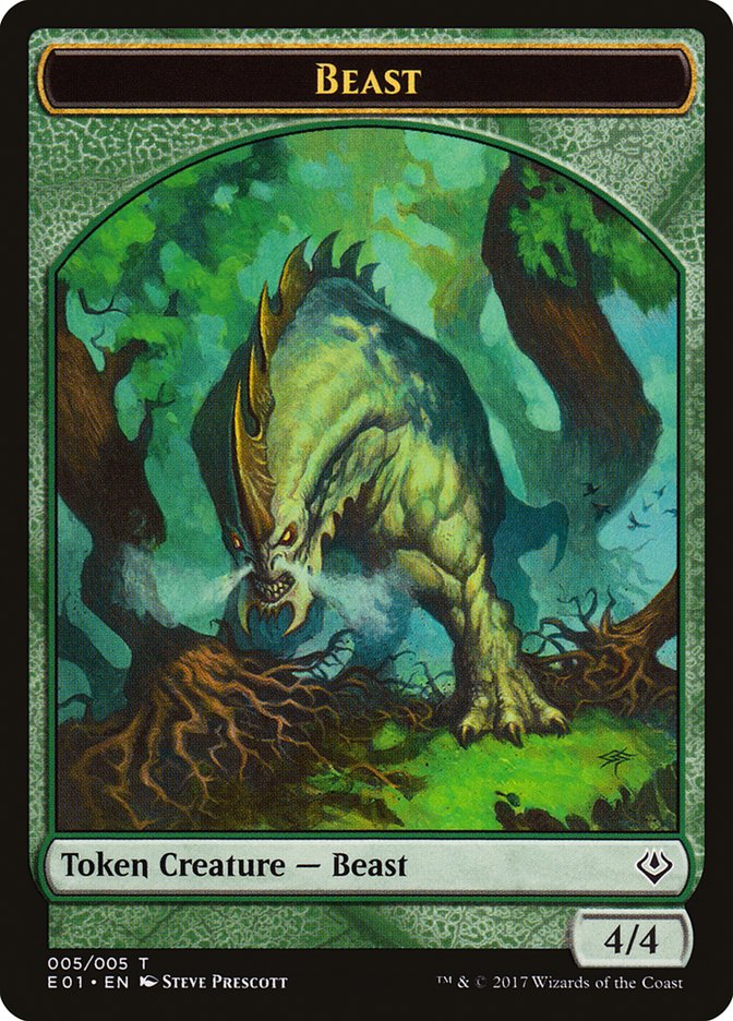 Beast (005) // Soldier Double-Sided Token [Archenemy: Nicol Bolas Tokens]-1