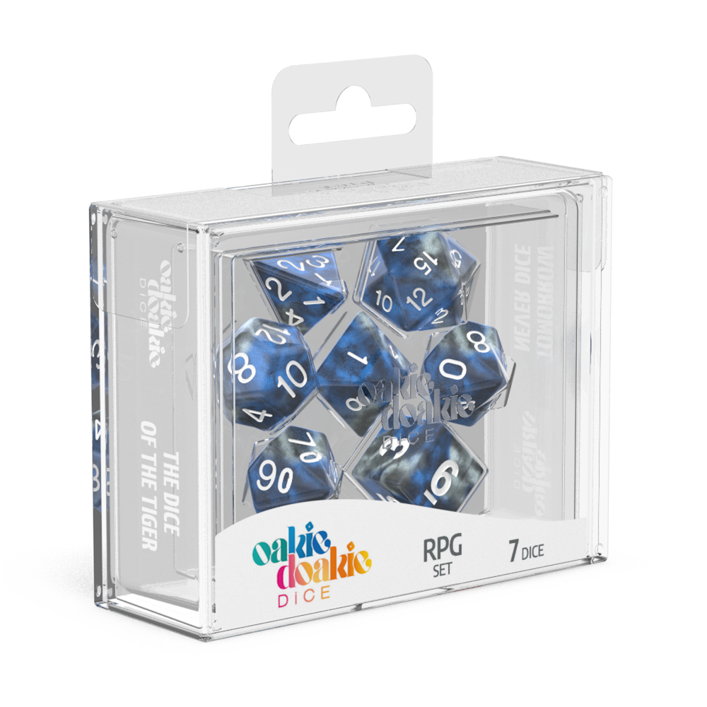 Oakie Doakie Dice RPG Set GemiDice - Liquid Steel (7)-1