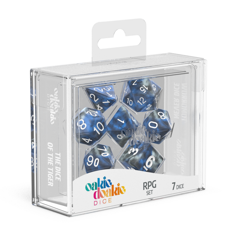 Oakie Doakie Dice RPG Set GemiDice - Liquid Steel (7)-1