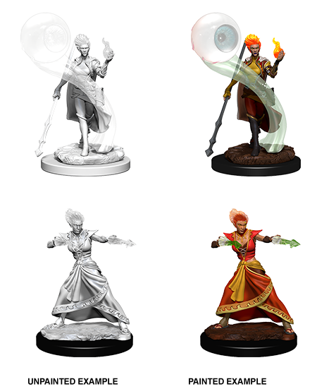 D&D Nolzurs Marvelous Unpainted Miniatures Fire Genasi Female Wizard-1
