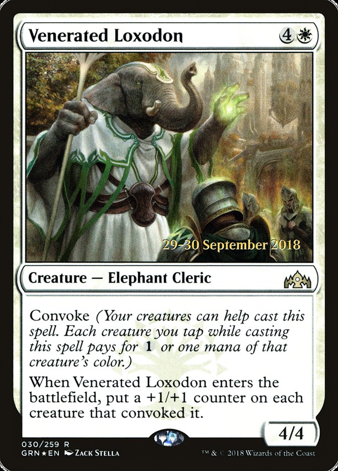 Venerated Loxodon [Guilds of Ravnica Prerelease Promos]-1