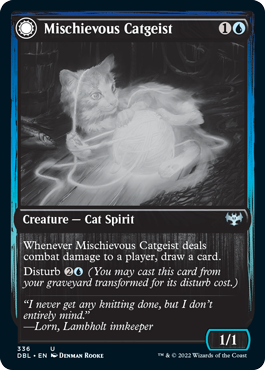 Mischievous Catgeist // Catlike Curiosity [Innistrad: Double Feature]-1