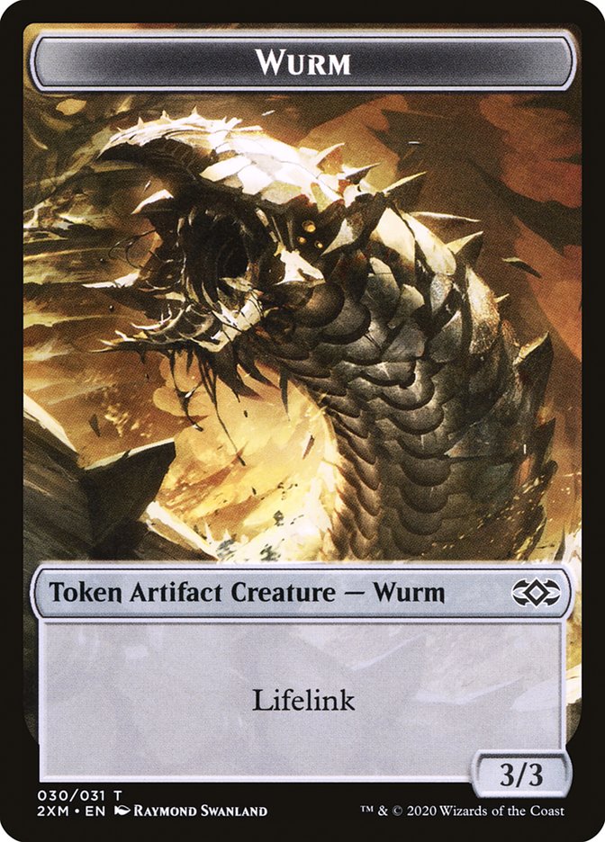 Clue // Wurm (030) Double-Sided Token [Double Masters Tokens]-2