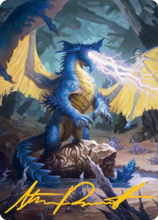 Blue Dragon Art Card (Gold-Stamped Signature) [Dungeons & Dragons: Adventures in the Forgotten Realms Art Series]-1