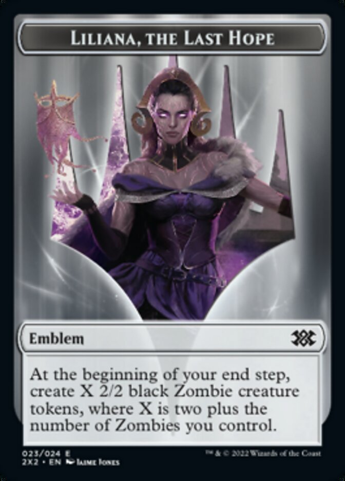 Liliana, the Last Hope Emblem // Spirit (002) Double-Sided Token [Double Masters 2022 Tokens]-1
