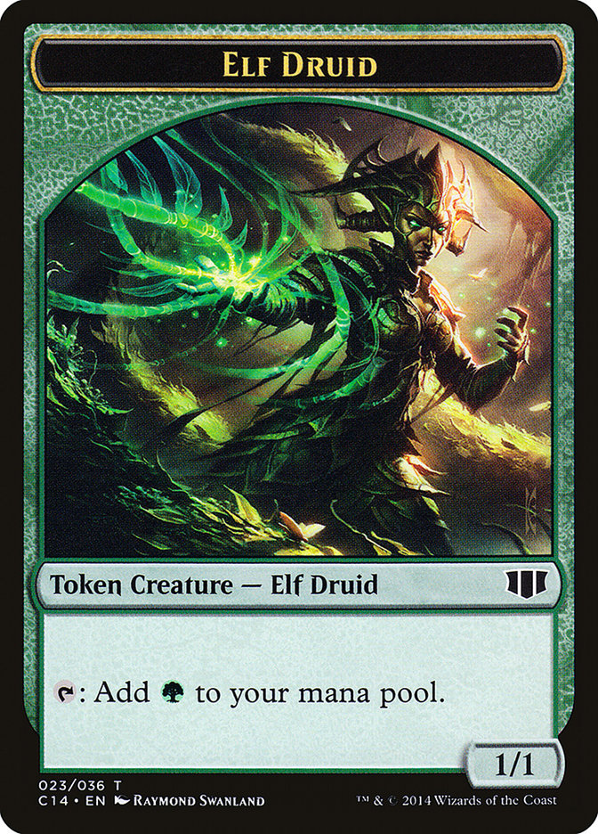 Elf Druid // Beast (020/036) Double-Sided Token [Commander 2014 Tokens]-1