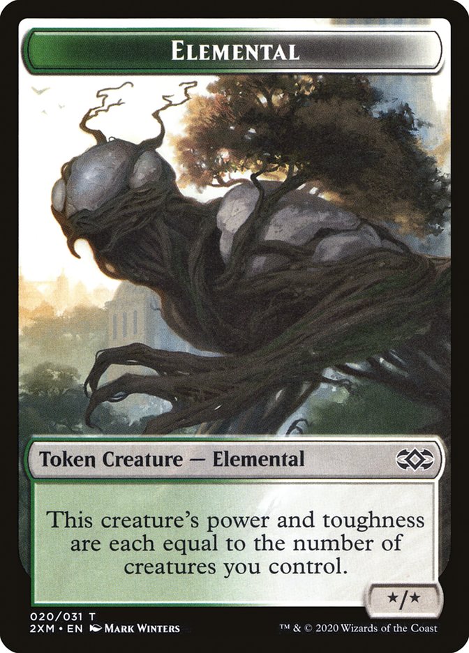 Clue // Elemental Double-Sided Token [Double Masters Tokens]-2