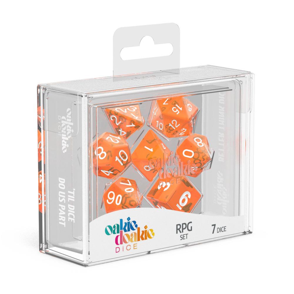 Oakie Doakie Dice RPG Set Translucent - Orange (7)-1