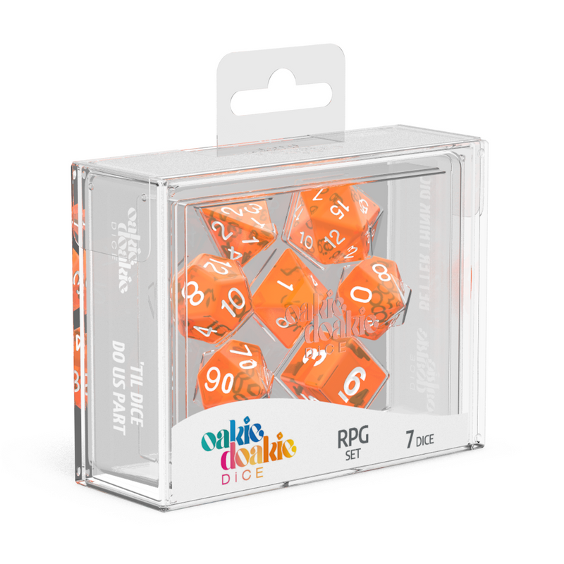 Oakie Doakie Dice RPG Set Translucent - Orange (7)-1