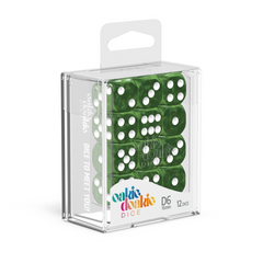 Oakie Doakie Dice D6 16 mm Marble - Green (12)-1