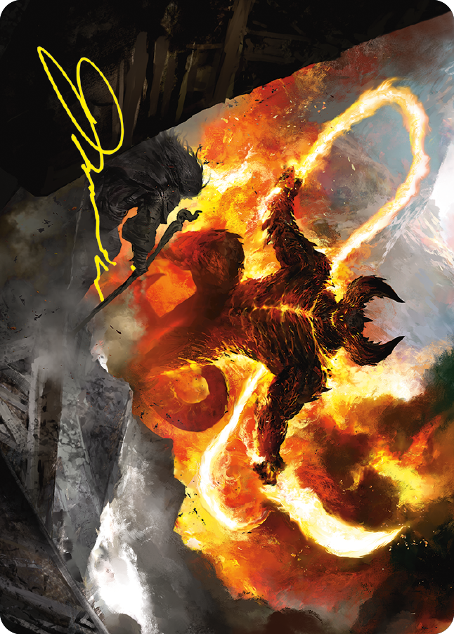 The Balrog, Flame of Udun Art Card (Gold-Stamped Signature) [The Lord of the Rings: Tales of Middle-earth Art Series]-1
