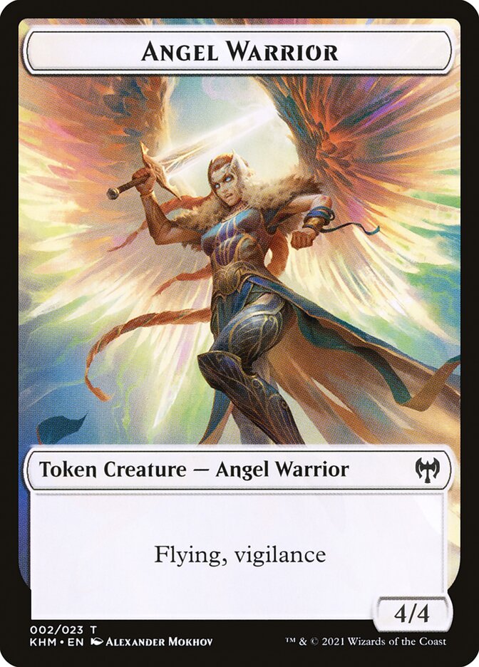 Human Warrior // Angel Warrior Double-Sided Token [Kaldheim Tokens]-2