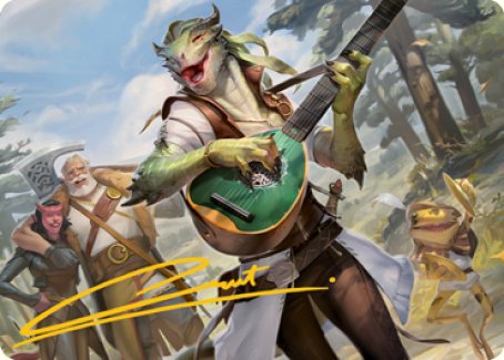 Wandering Troubadour Art Card (Gold-Stamped Signature) [Dungeons & Dragons: Adventures in the Forgotten Realms Art Series]-1