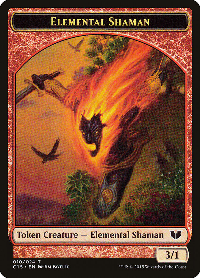 Knight (004) // Elemental Shaman Double-Sided Token [Commander 2015 Tokens]-2
