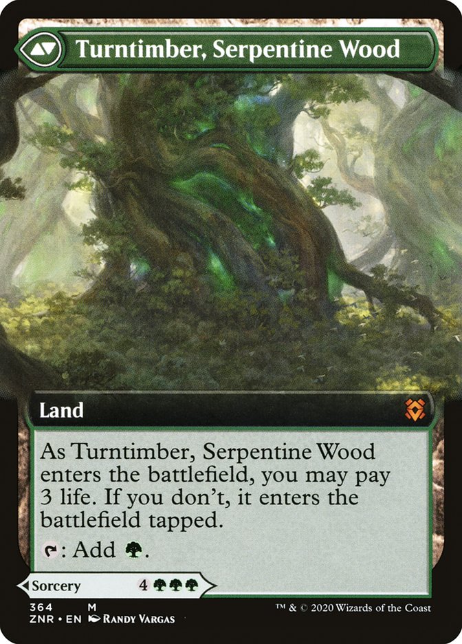 Turntimber Symbiosis // Turntimber, Serpentine Wood (Extended Art) [Zendikar Rising]-2