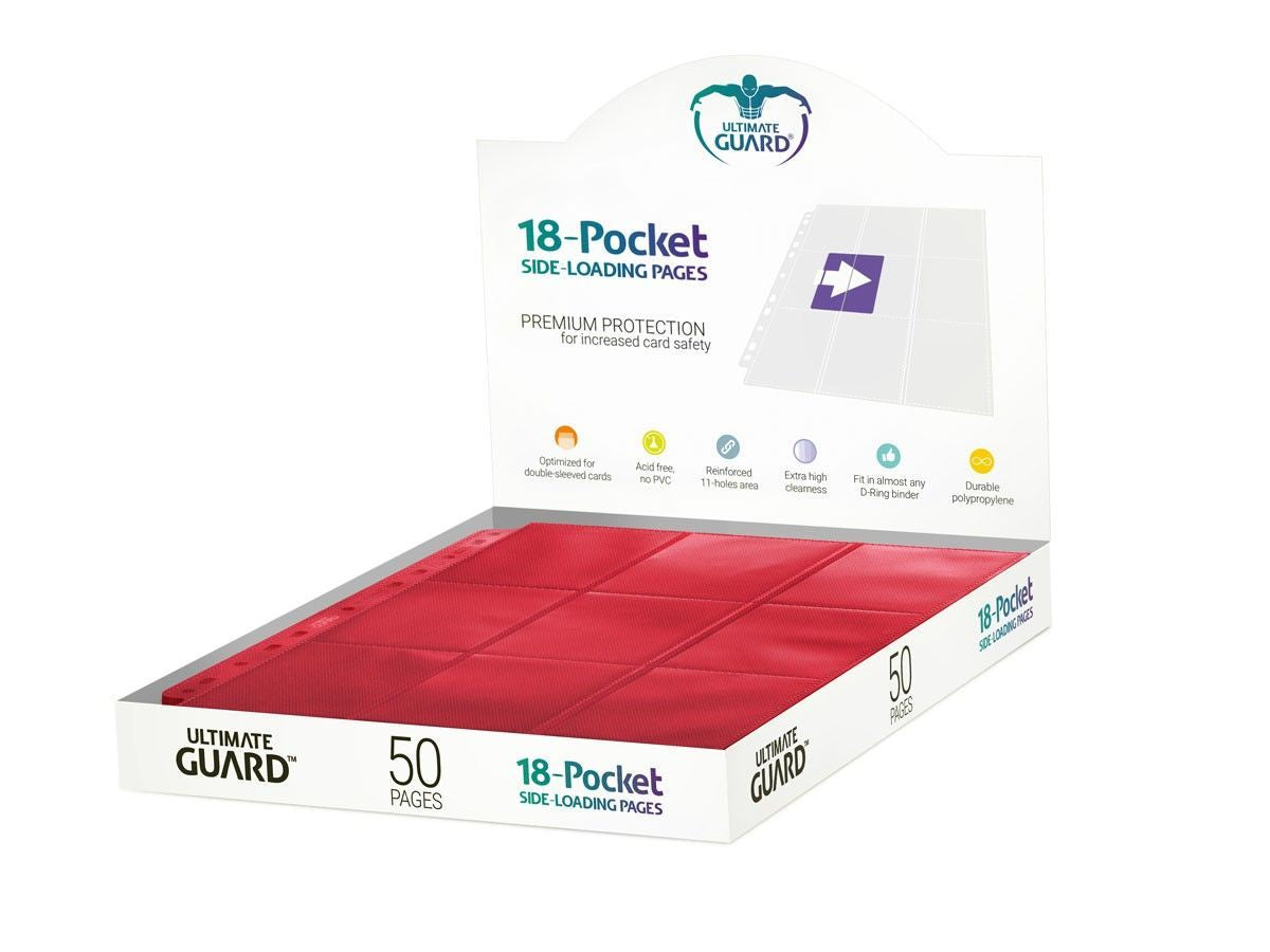Ultimate Guard 18-Pocket Pages Side-Loading Red (50)-1