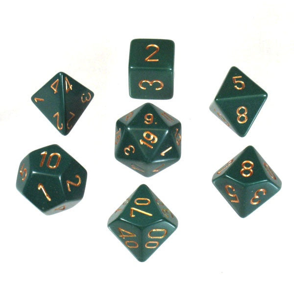 CHX 25415 Opaque Polyhedral Dusty Green/Copper 7-Die Set-1
