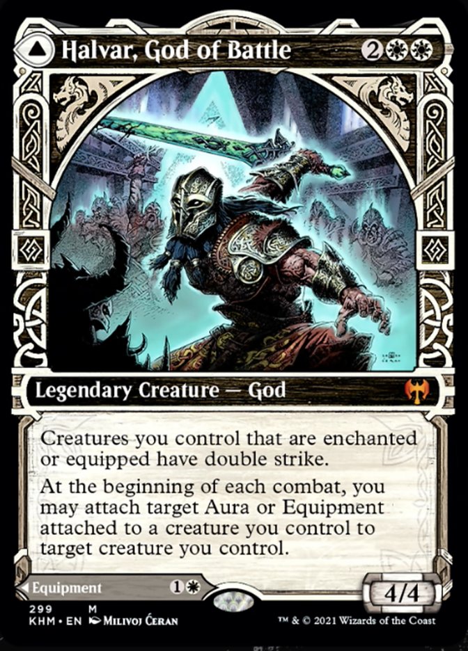Halvar, God of Battle // Sword of the Realms (Showcase) [Kaldheim]-1