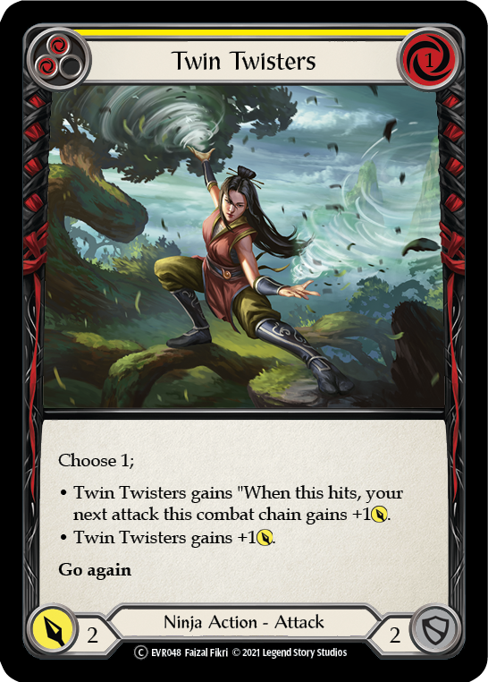Twin Twisters (Yellow) [EVR048] (Everfest)  1st Edition Rainbow Foil-1