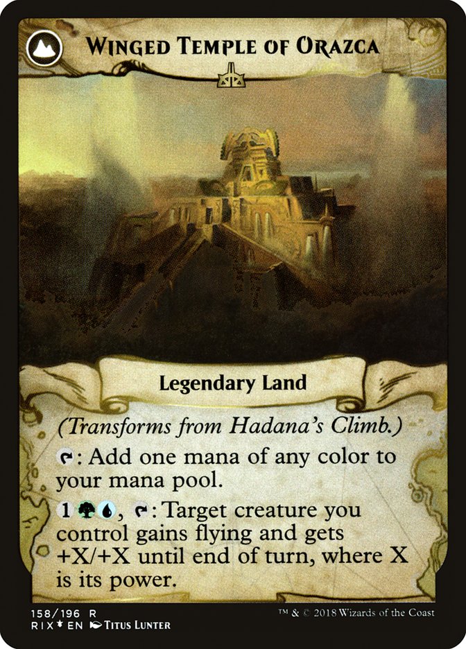 Hadana's Climb // Winged Temple of Orazca [Rivals of Ixalan Prerelease Promos]-2