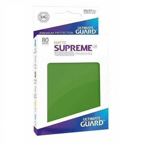Ultimate Guard Supreme Sleeves Standard Size Matte Green (80)-1