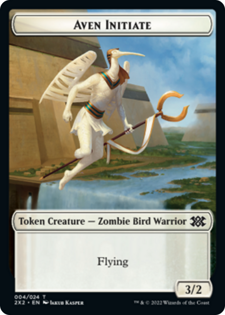 Elemental // Aven Initiate Double-Sided Token [Double Masters 2022 Tokens]-2