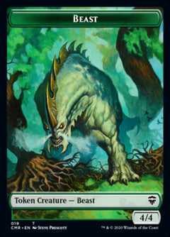 Beast (19) // Elephant Double-Sided Token [Commander Legends Tokens]-1