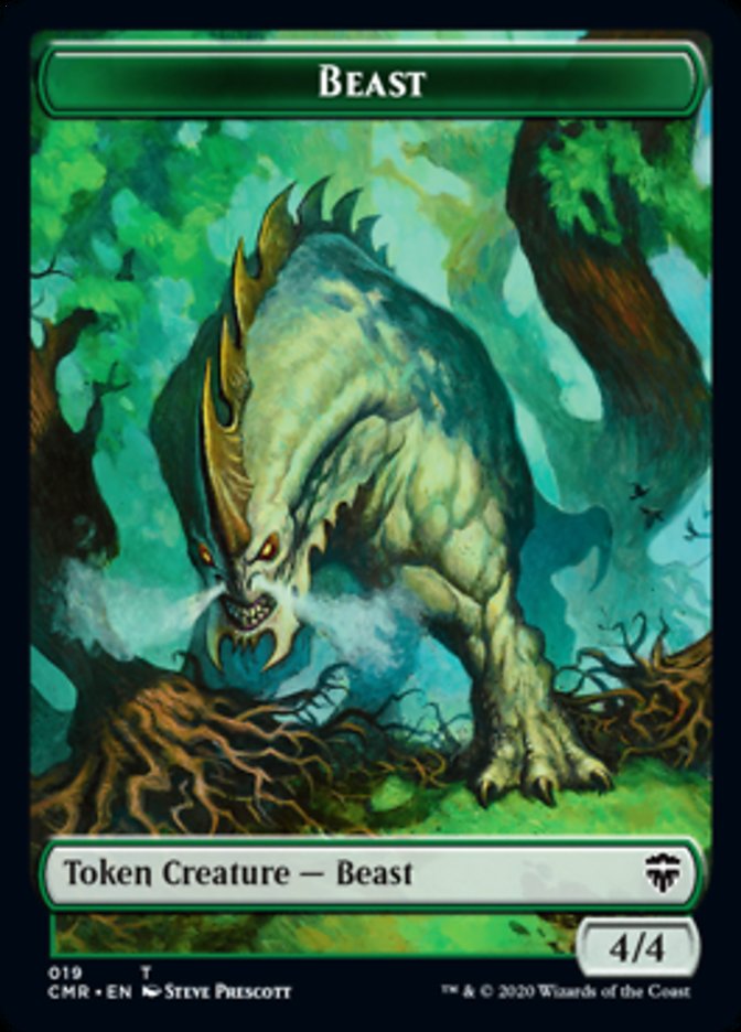 Beast (18) // Beast (19) Double-Sided Token [Commander Legends Tokens]-2