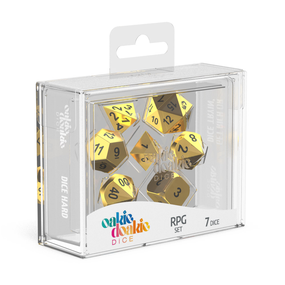 Oakie Doakie Dice RPG Set Metal Dice - Aurym (7)-1