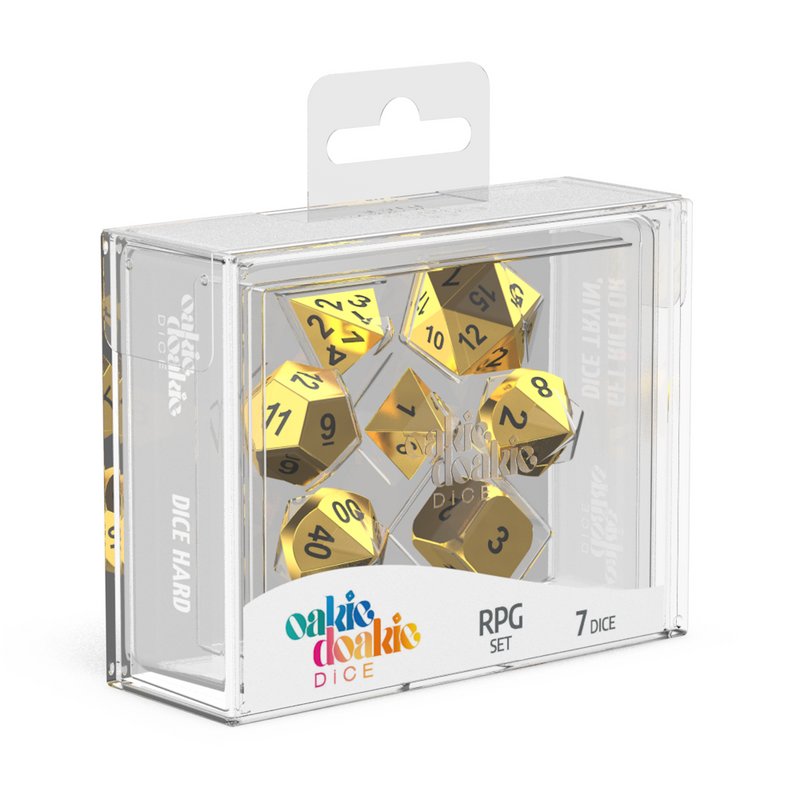 Oakie Doakie Dice RPG Set Metal Dice - Aurym (7)-1