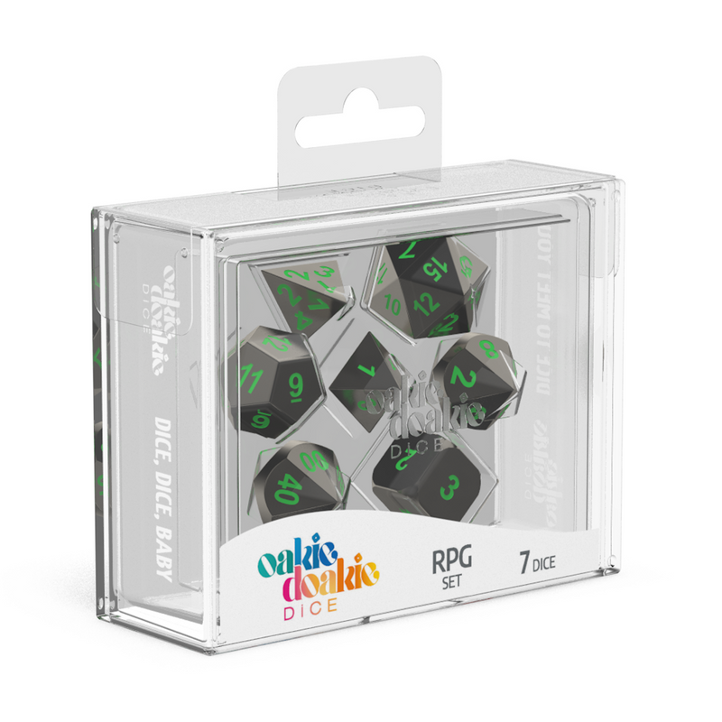 Oakie Doakie Dice RPG Set Metal Dice - Matrix (7)-1