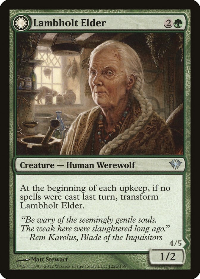 Lambholt Elder // Silverpelt Werewolf [Dark Ascension]-1