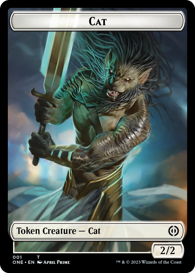 Bird // Cat Double-Sided Token [Phyrexia: All Will Be One Commander Tokens]-2