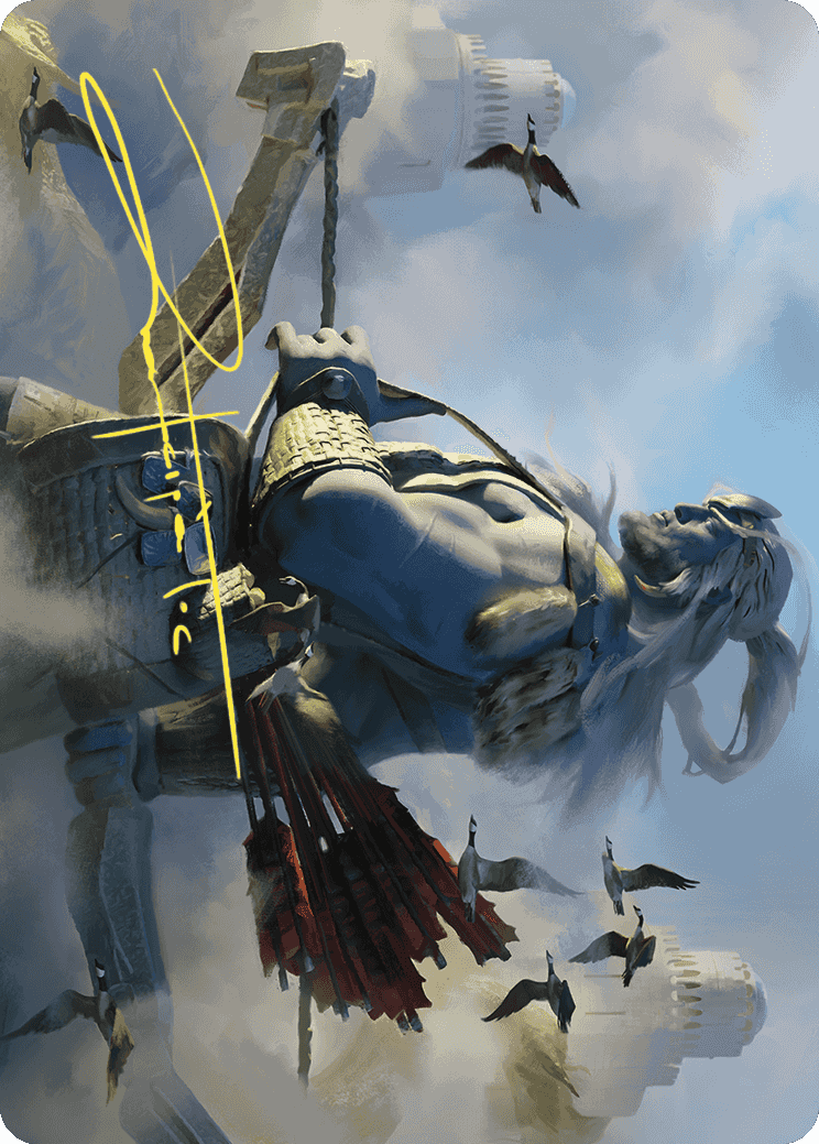 Skybeast Tracker Art Card (Gold-Stamped Signature) [Wilds of Eldraine Art Series]-1