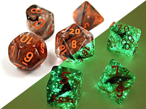 Nebula Polyhedral Copper Matrix/orange Luminary 7-Die Set-1