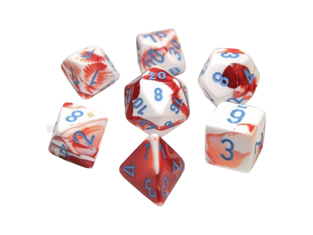 30022 Gemini Polyhedral Red-White/blue 7-Die Set-1