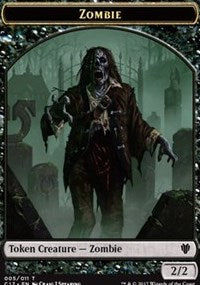 Zombie // Gold Double-Sided Token [Commander 2017 Tokens]-1