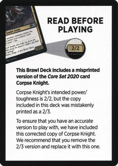 Corpse Knight Reminder Card (Knights' Charge Brawl Deck) [Core Set 2020 Tokens]-2