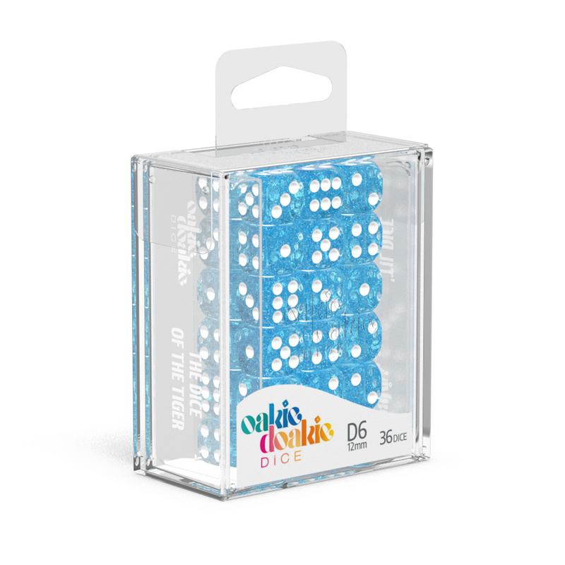 Oakie Doakie Dice D6 12 mm Speckled - Light Blue (36)-1