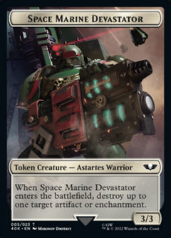 Soldier (002) // Space Marine Devastator Double-Sided Token (Surge Foil) [Warhammer 40,000 Tokens]-2
