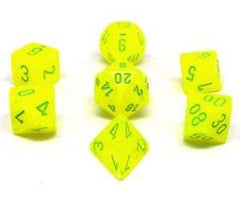 Chessex RPG Dice Sets: Menagerie Electric Yellow/Green Vortex Polyhedral 7-Die Set-1