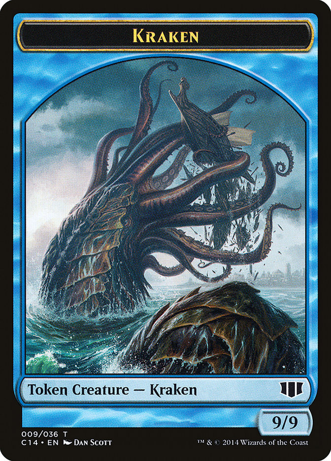 Kraken // Zombie (011/036) Double-Sided Token [Commander 2014 Tokens]-1