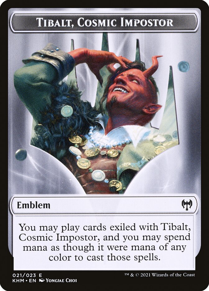 Human Warrior // Tibalt, Cosmic Impostor Emblem Double-Sided Token [Kaldheim Tokens]-2