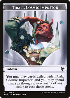 Human Warrior // Tibalt, Cosmic Impostor Emblem Double-Sided Token [Kaldheim Tokens]-2