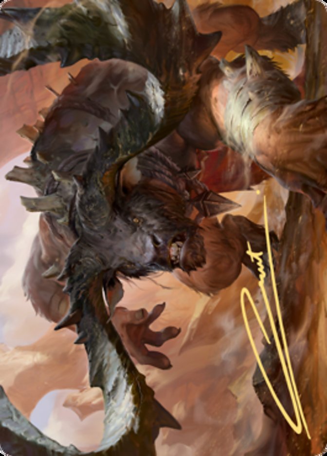 Moraug, Fury of Akoum Art Card (Gold-Stamped Signature) [Zendikar Rising Art Series]-1