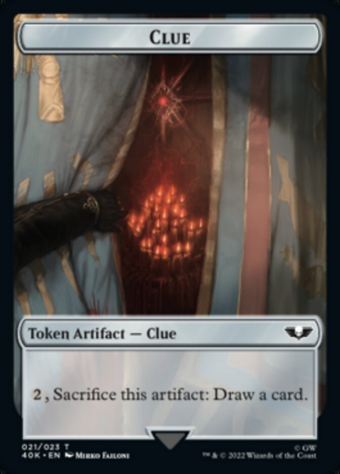 Astartes Warrior (001) // Clue Double-Sided Token [Warhammer 40,000 Tokens]-2