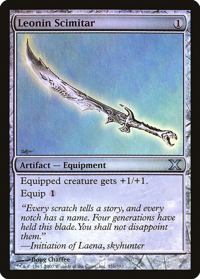 Leonin Scimitar (Premium Foil) [Tenth Edition]-1